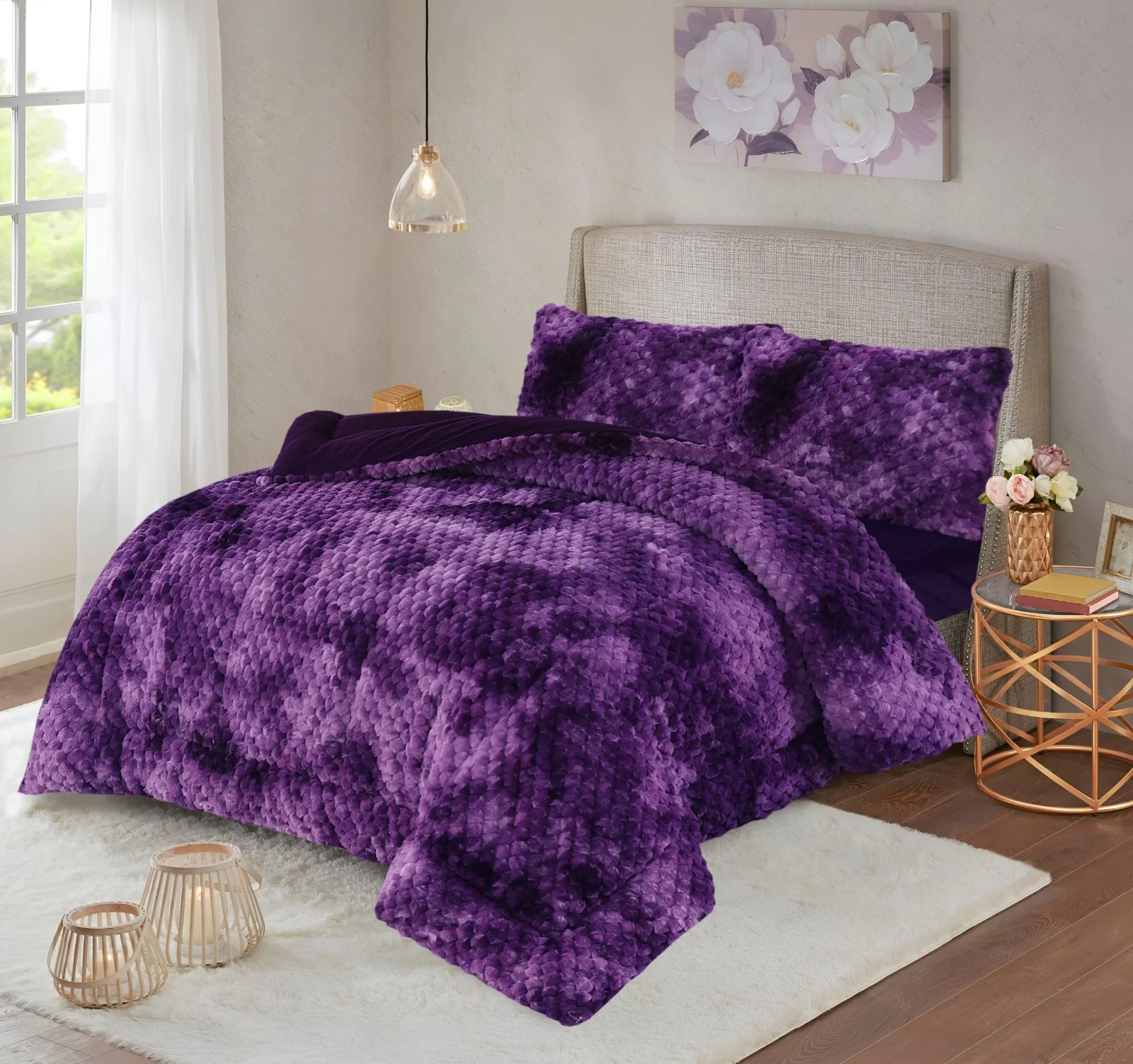 IMG_2244 4 PCS Quilt Shaggy Set - Image 1